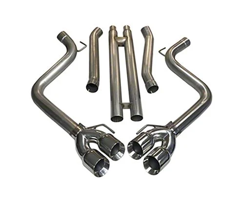 MRT KR Muffler Delete Cat-Back Exhaust with MaxFlow H-Pipe and Polished Tips (24-26 Mustang GT w/ Active Exhaust, Dark Horse)
