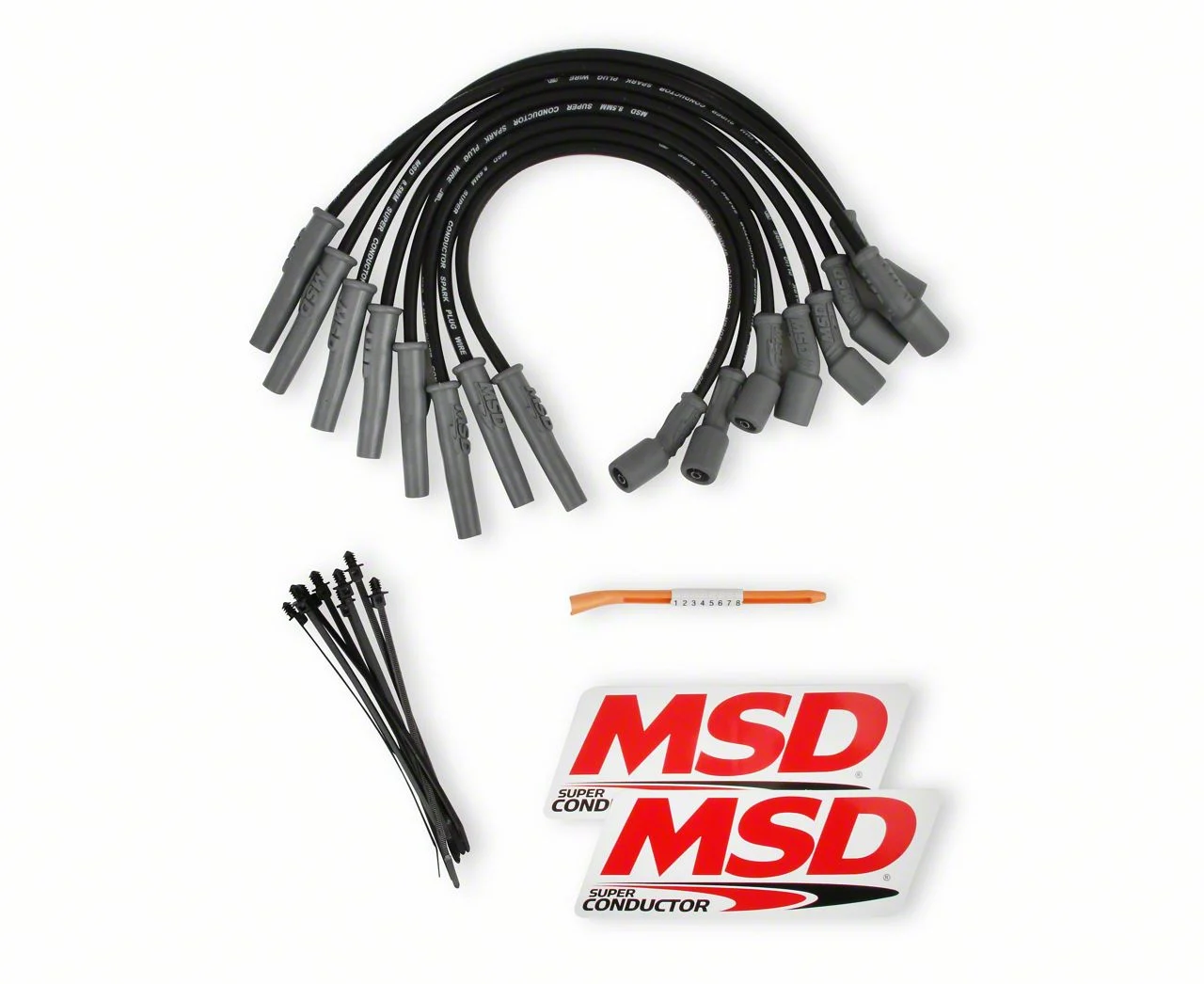 MSD Super Conductor 8.5mm Spark Plug Wires; Black (11-15 6.2L F-250 Super Duty)