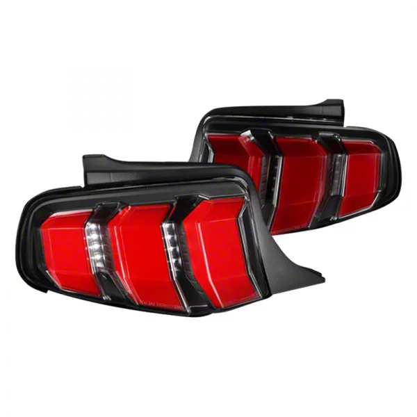 2018 Style Sequential LED Tail Lights; Satin Black Housing; Clear Lens (10-12 Mustang)