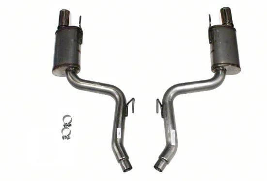 JBA Axle-Back Exhaust with Polished Tips; 409 Stainless Steel (15-23 Mustang EcoBoost w/o Active Exhaust)