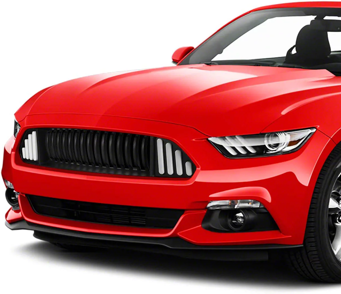 Badgeless Vertical Bar Style Upper Grille; Black (15-17 Mustang GT, EcoBoost, V6)