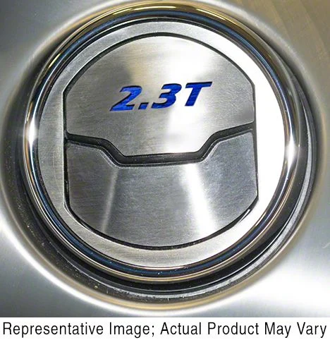 Brushed A/C Vent Trim with 2.3T Lettering; Brushed Black (15-23 Mustang EcoBoost)