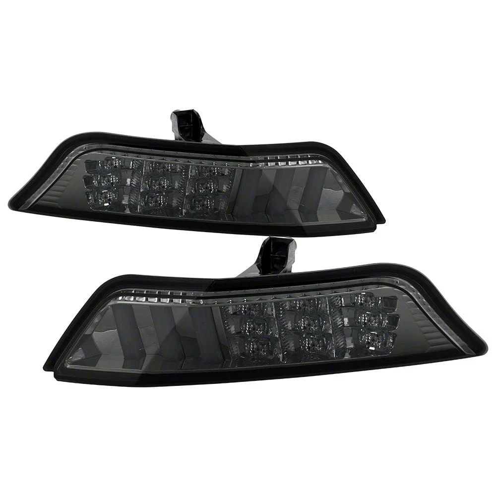Front Bumper Lights with DRL LED; Smoked (15-16 Mustang)