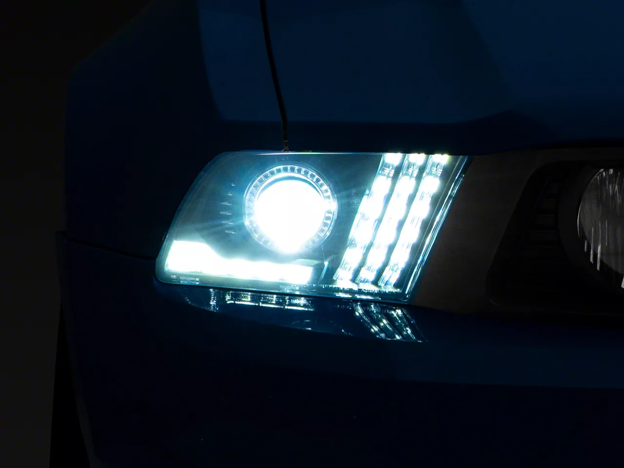 AlphaRex LUXX-Series LED Projector Headlights; Black Housing; Clear Lens (10-12 Mustang w/ Factory Halogen Headlights)