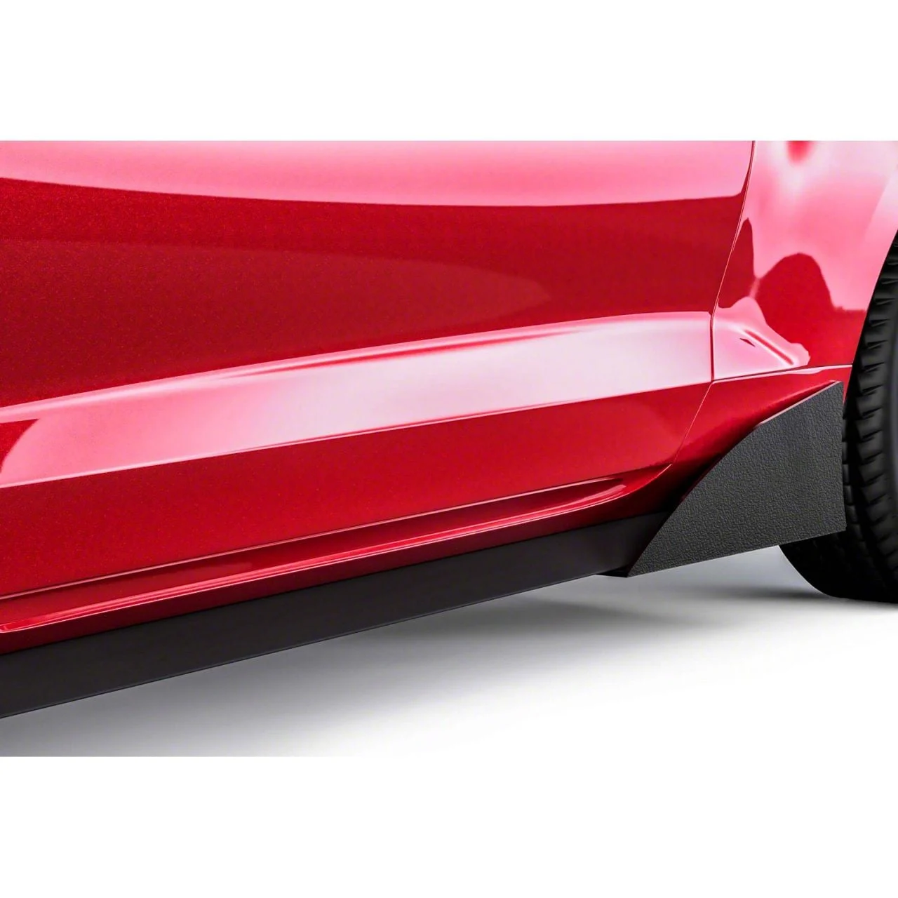 MCL Pro Style Rocker Panel Winglets; Textured Black (15-23 Mustang GT, EcoBoost, V6)
