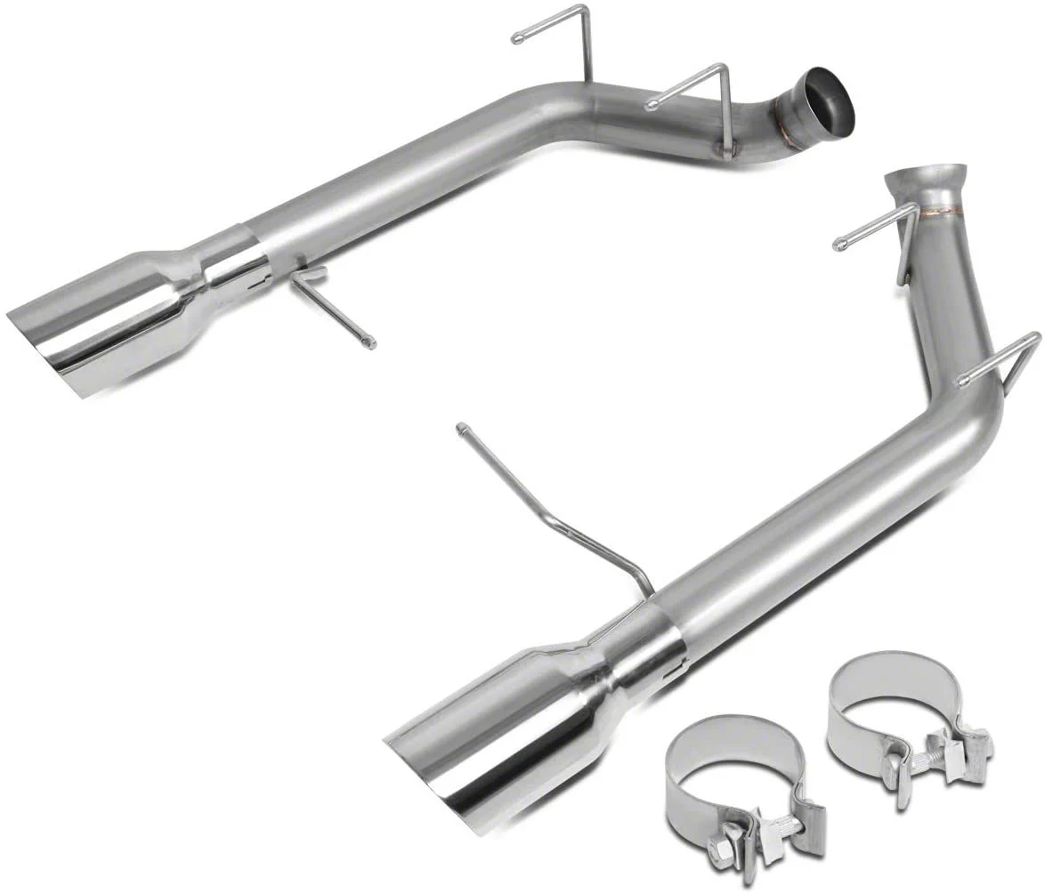 Muffler Delete Axle-Back Exhaust System with Polished Tips (11-14 Mustang GT; 11-12 Mustang GT500)