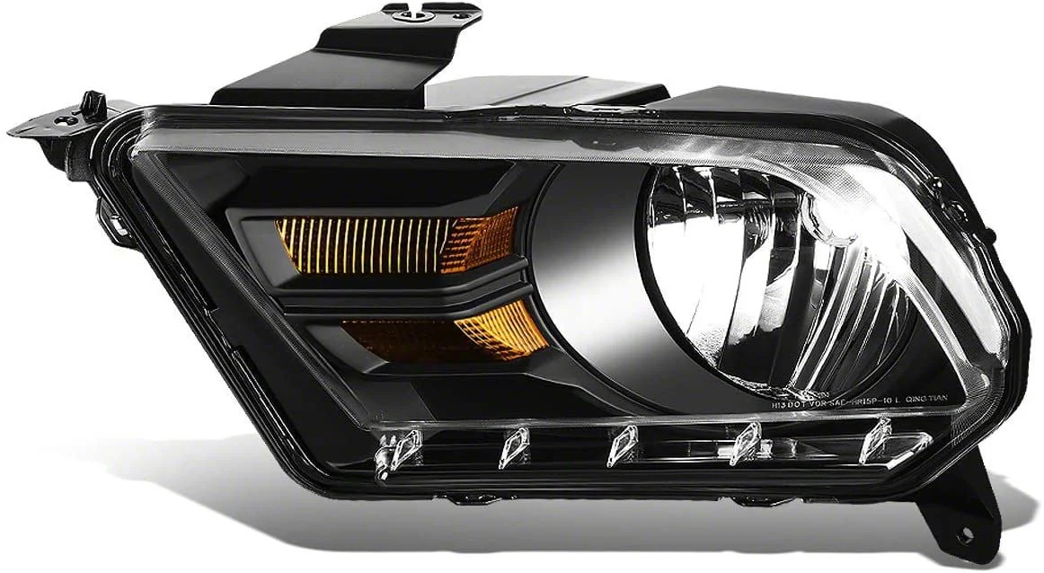 OE Style Headlight; Black Housing; Clear Lens; Driver Side (10-12 Mustang w/ Factory Halogen Headlights)