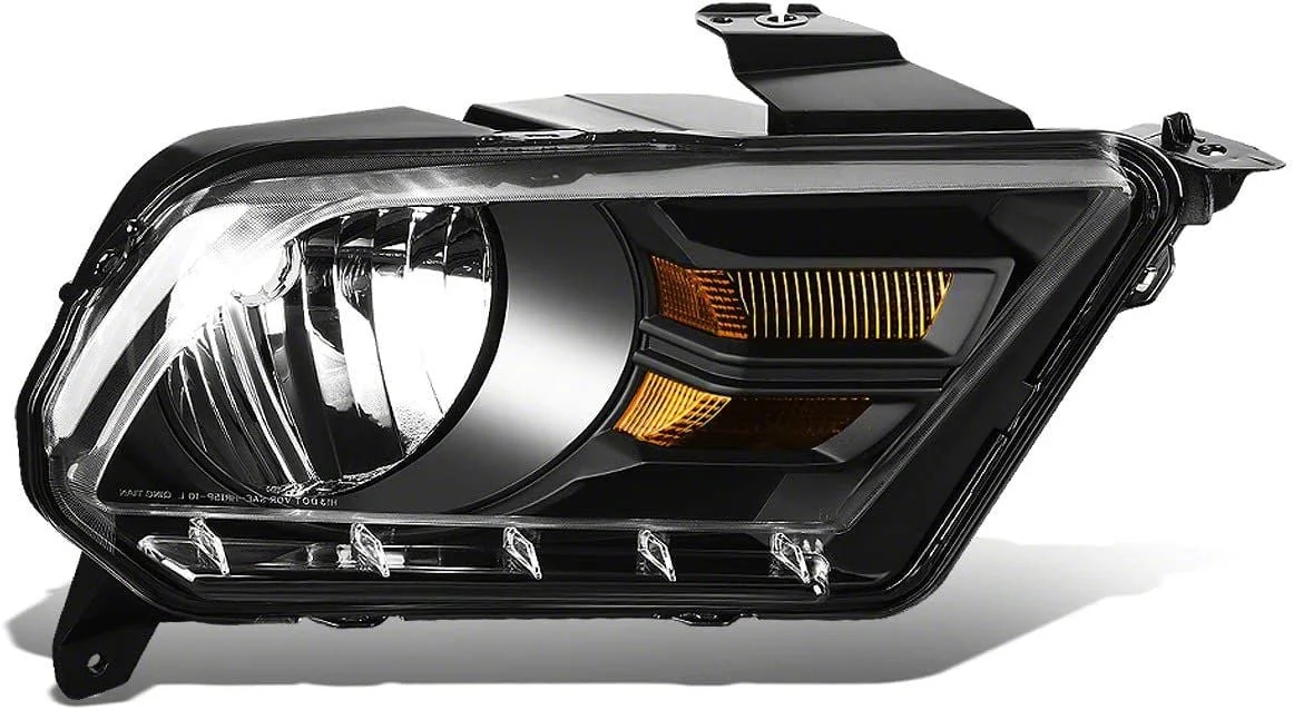 OE Style Headlight; Black Housing; Clear Lens; Passenger Side (10-12 Mustang w/ Factory Halogen Headlights)