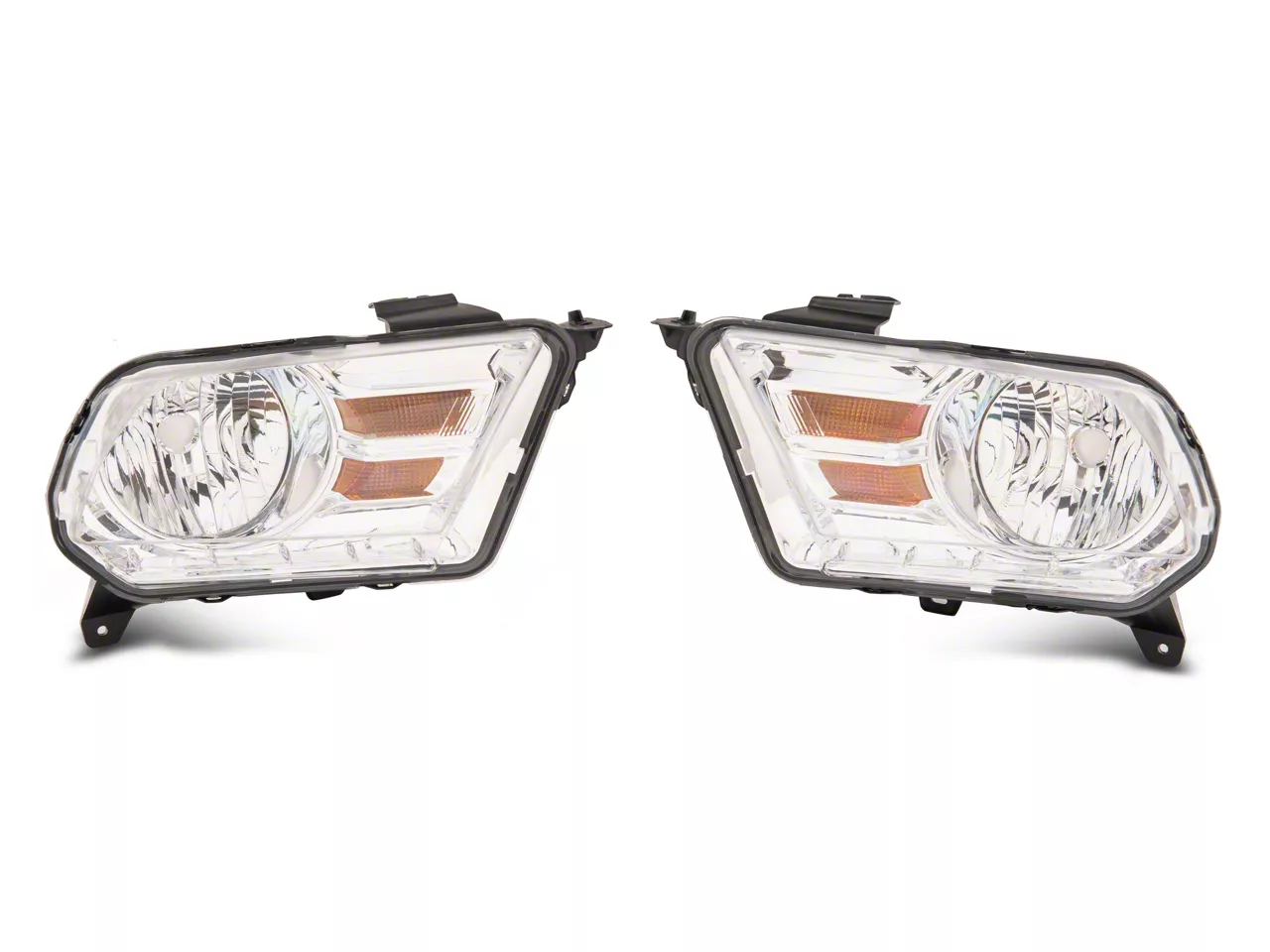 OE Style Headlights; Chrome Housing; Clear Lens (10-12 Mustang w/ Factory Halogen Headlights)