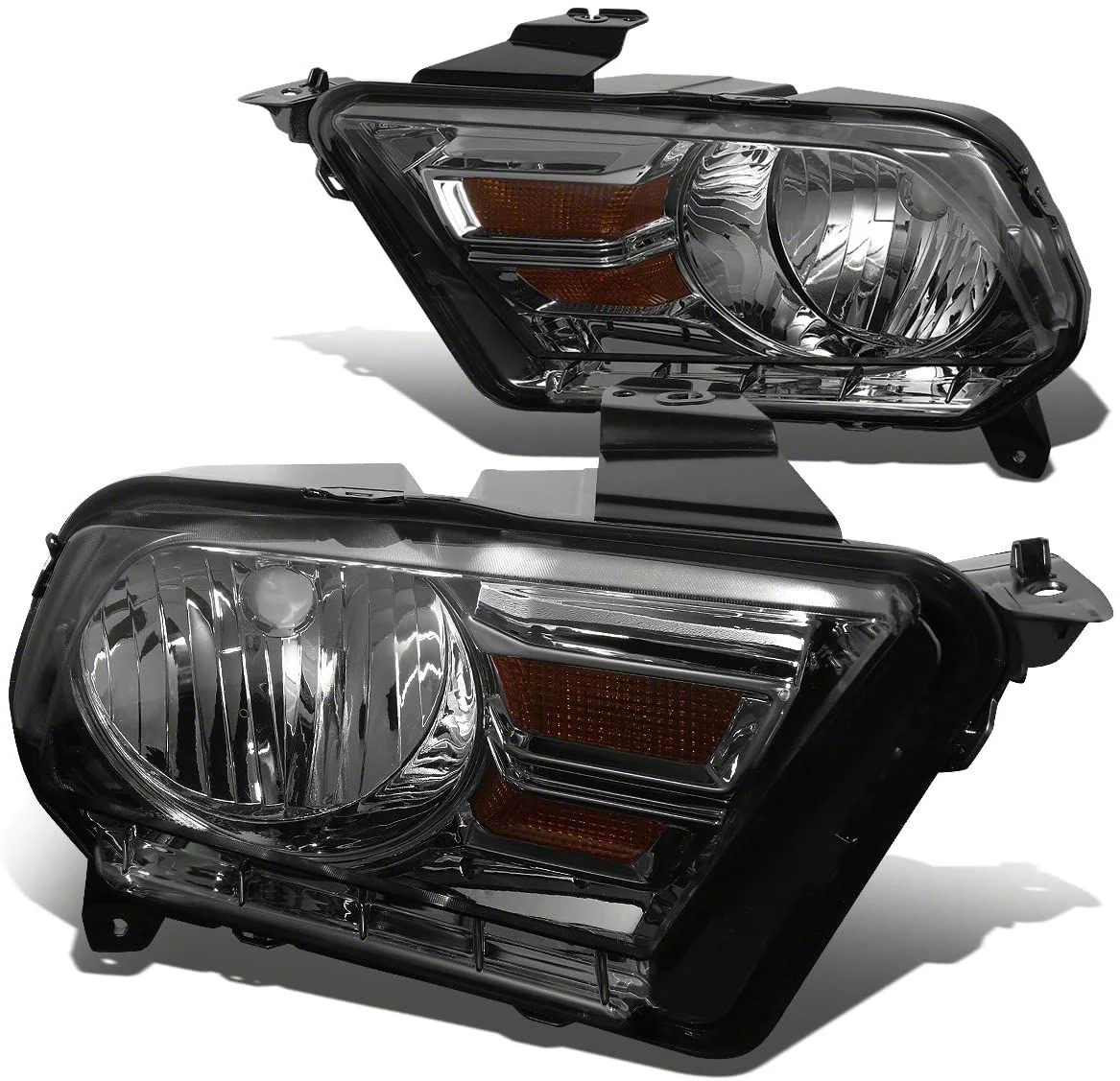 OE Style Headlights; Chrome Housing; Smoked Lens (10-12 Mustang w/ Factory Halogen Headlights)