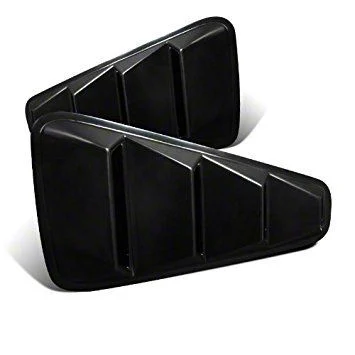 Retro Quarter Window Louvers; Matte Black (05-14 Mustang Coupe)