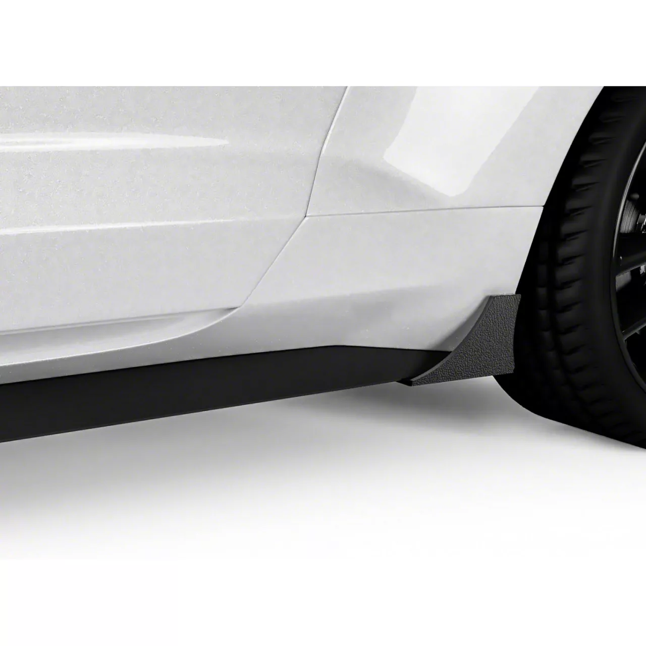 V1R Pro Style Rocker Panel Winglets; Textured Black (15-23 Mustang GT, EcoBoost, V6)