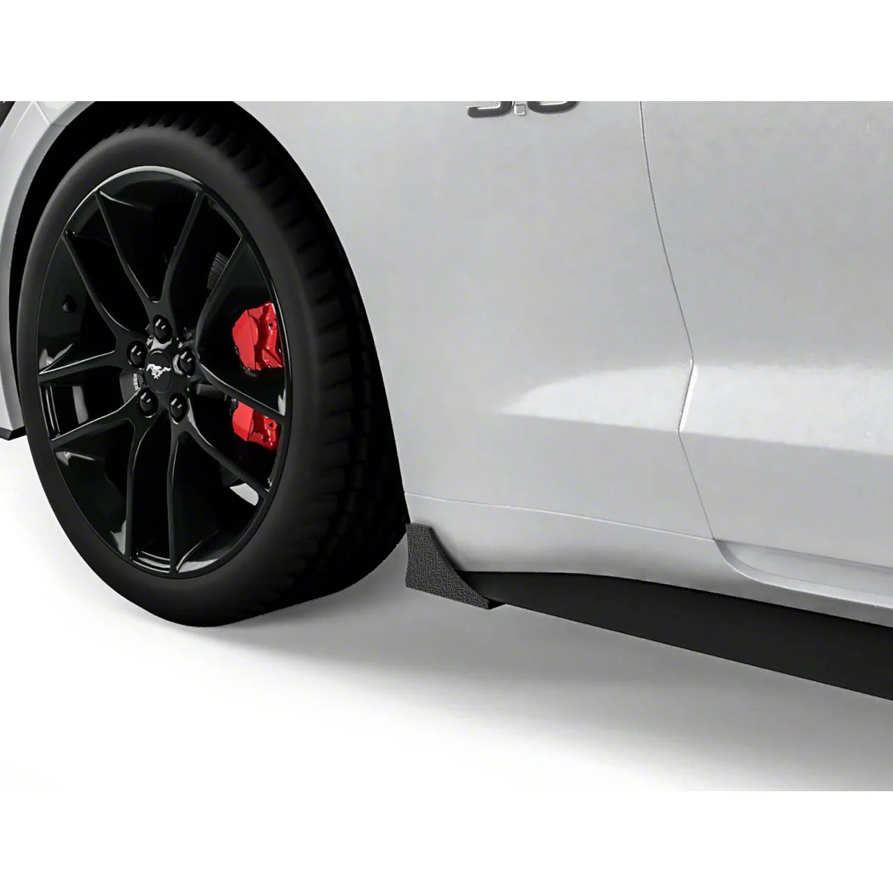 V1R Style Rocker Panel Winglets; Textured Black (15-23 Mustang GT, EcoBoost, V6)