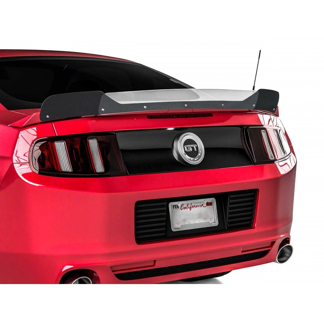 V3R Wicker Bill Rear Spoiler Add-On; Dry Carbon Fiber Vinyl (10-14 Mustang)