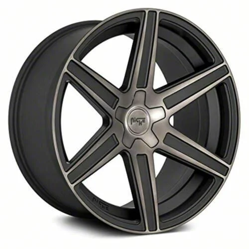 Niche Carina Matte Black Machined Double Dark Tint Wheel; 20x9; 35mm Offset (24-26 Mustang)