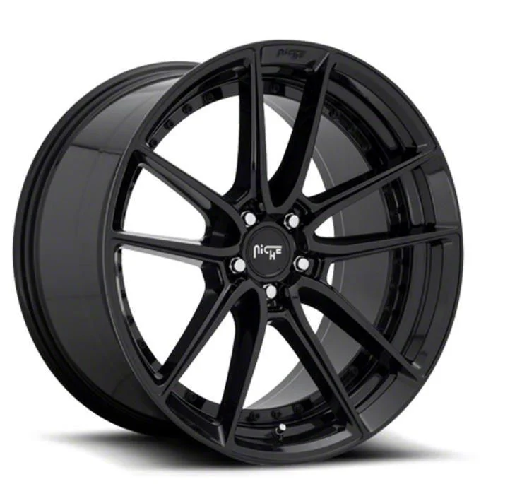 Niche DFS Gloss Black Wheel; 20x9; 35mm Offset (24-26 Mustang)