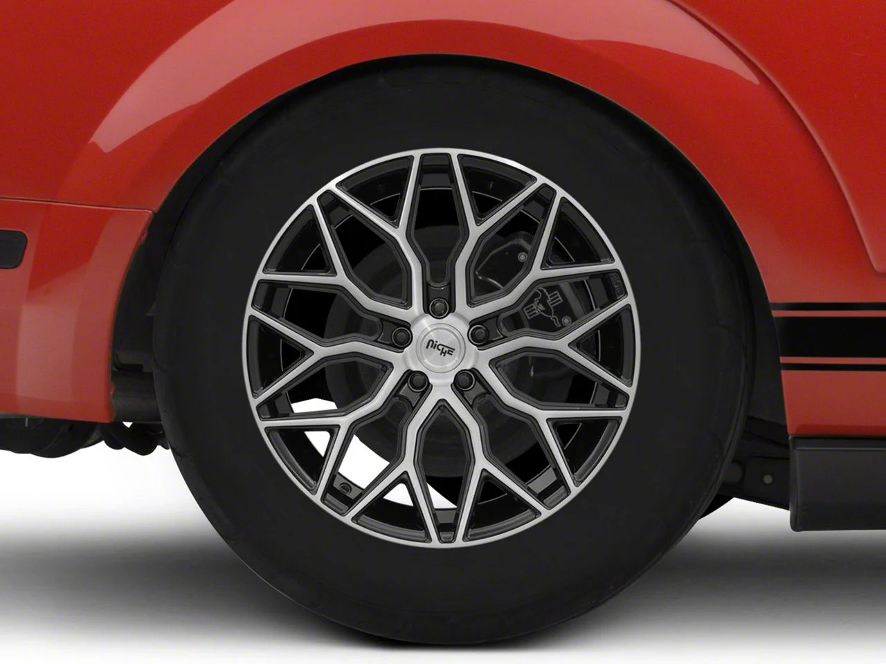 Niche Mazzanti Gloss Black Wheel; Rear Only; 20x10.5; 40mm Offset (24-26 Mustang)
