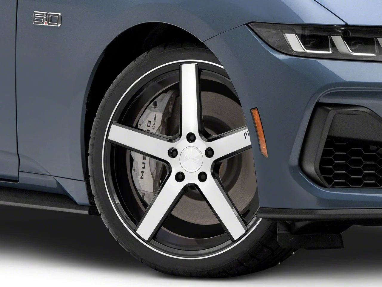 Niche Milan Gloss Black Brushed Wheel; 20x8.5; 35mm Offset (24-26 Mustang)