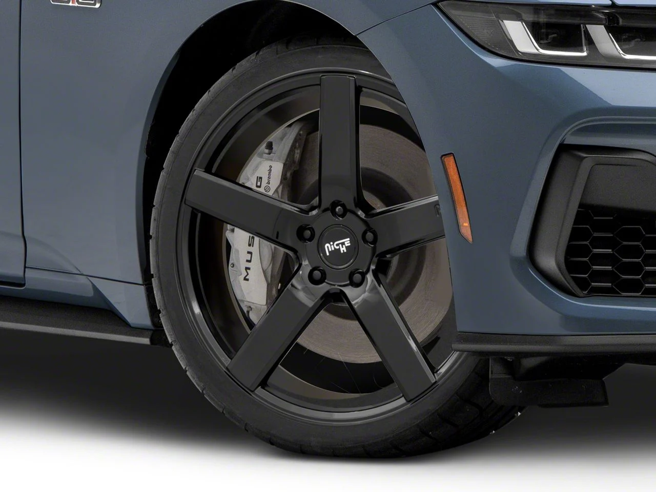 Niche Milan Gloss Black Wheel; 20x8.5; 35mm Offset (24-26 Mustang)