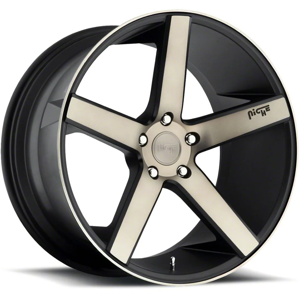 Niche Milan Matte Black Machined with Dark Tint Wheel; 20x8.5; 45mm Offset (24-26 Mustang)