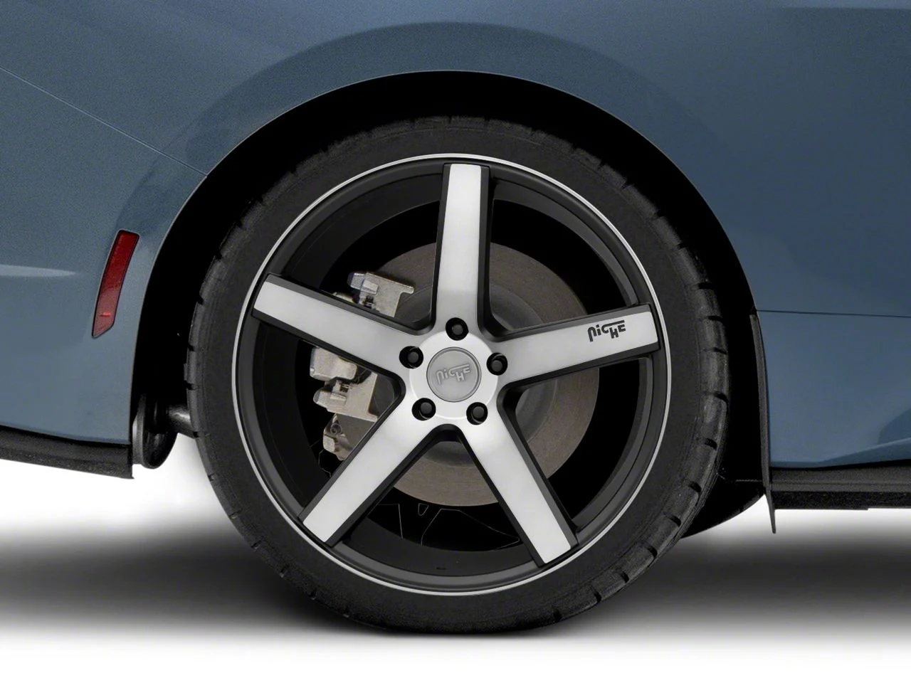 Niche Milan Matte Black Machined Wheel; Rear Only; 20x10; 40mm Offset (24-26 Mustang)
