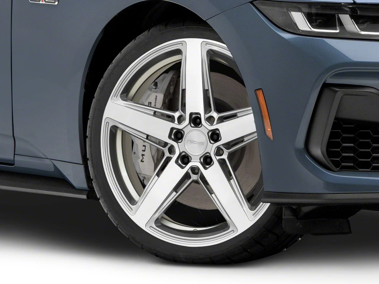 Niche Teramo Anthracite Brushed Face Tint Clear Wheel; 20x9.5; 35mm Offset (24-26 Mustang)