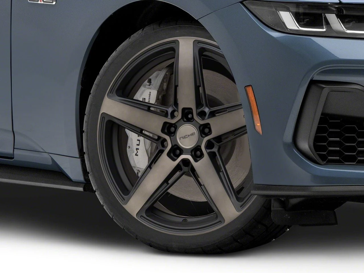 Niche Teramo Matte Black with Double Dark Tint Face Wheel; 20x9; 35mm Offset (24-26 Mustang)