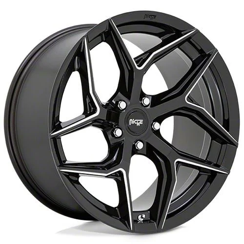 Niche Torsion Gloss Black Milled Wheel; 20x9; 35mm Offset (24-26 Mustang)
