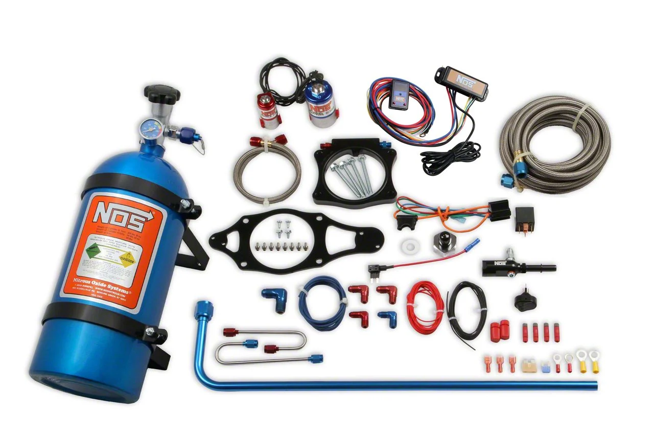 NOS Plate Wet Nitrous System; 10 lb. Blue Bottle (16-24 Camaro SS)