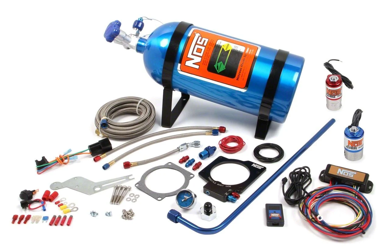 NOS Plate Wet Nitrous System; 10 lb. Blue Bottle (10-15 Camaro SS)