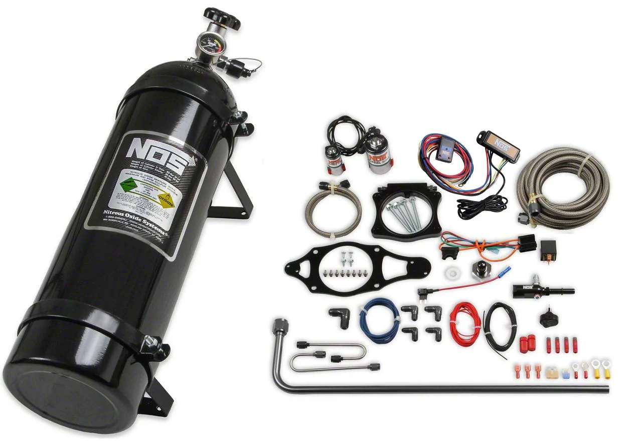 NOS Plate Wet Nitrous System; 15 lb. Black Bottle (16-24 Camaro SS)