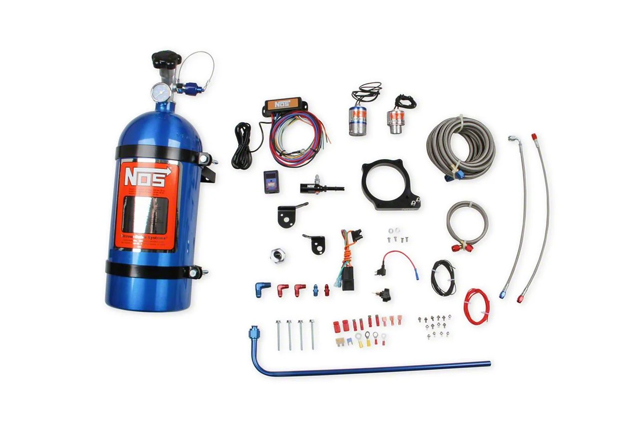NOS Plate Wet Nitrous System; Blue Bottle (15-23 6.2L HEMI Challenger)