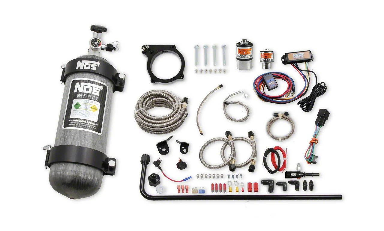 NOS Plate Wet Nitrous System; Carbon Fiber Bottle (15-23 6.2L HEMI Challenger)