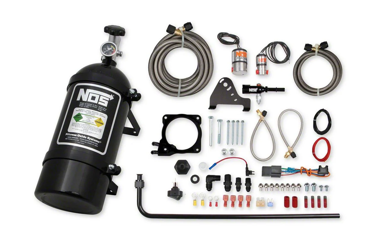 NOS Plate Wet Nitrous System; Black Bottle (11-23 6.4L HEMI Charger)