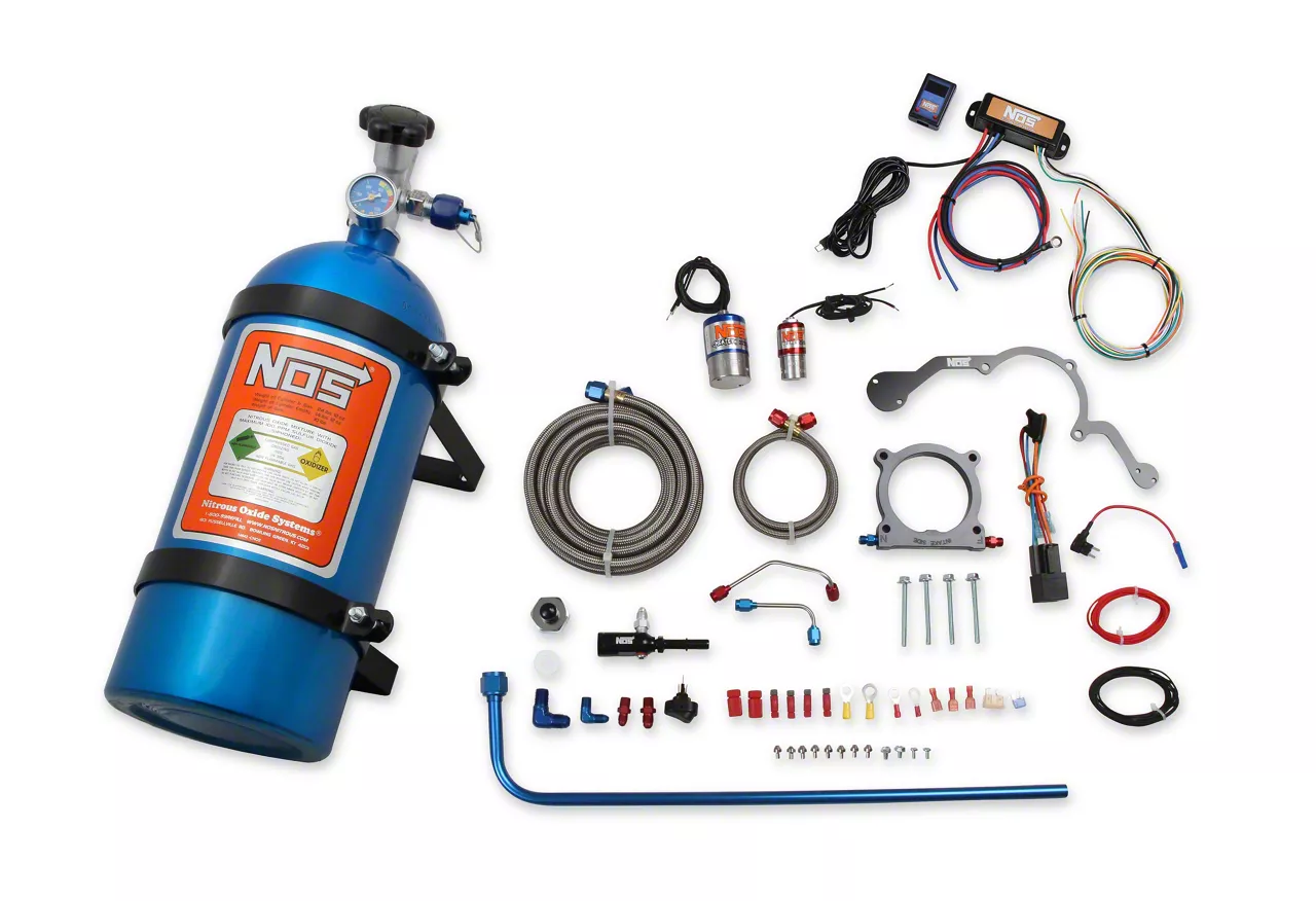 NOS Plate Wet Nitrous System; Blue Bottle (18-23 Mustang GT)