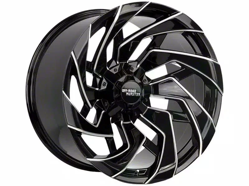 Off-Road Monster M24 Gloss Black Milled 6-Lug Wheel; 20x10; -19mm Offset (04-08 F-150)