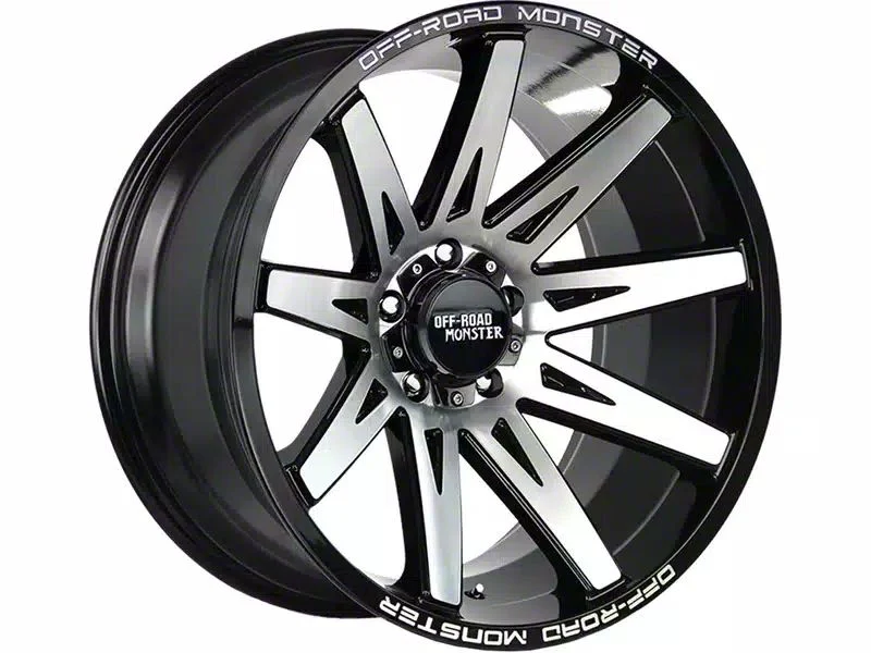 Off-Road Monster M25 Gloss Black Machined 6-Lug Wheel; 20x10; -19mm Offset (04-08 F-150)