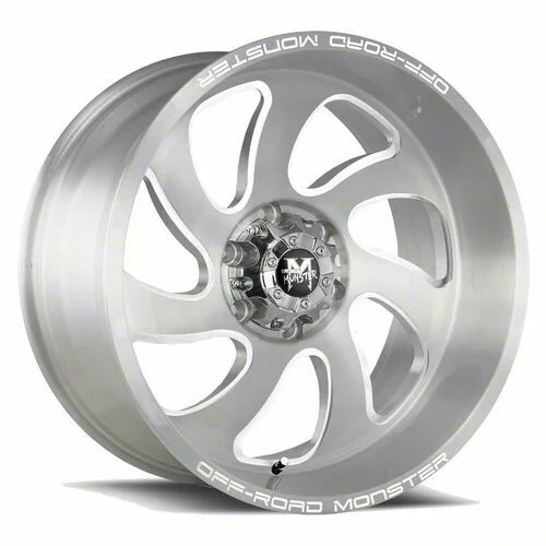 Off-Road Monster M07 Brushed Face Silver 6-Lug Wheel; 20x10; -19mm Offset (07-14 Tahoe)