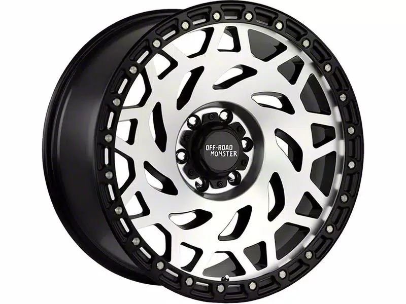 Off-Road Monster M50 Gloss Black Machined with Black Ring 6-Lug Wheel; 17x9; 0mm Offset (07-14 Tahoe)