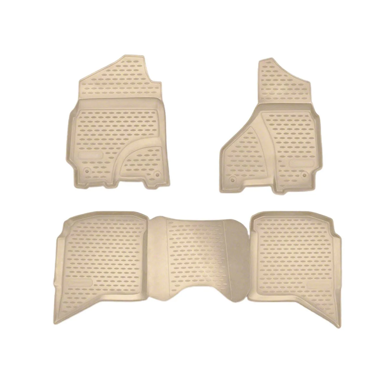OMAC All Weather Molded 3D Front and Rear Floor Liners; Beige (10-18 RAM 2500 Crew Cab)