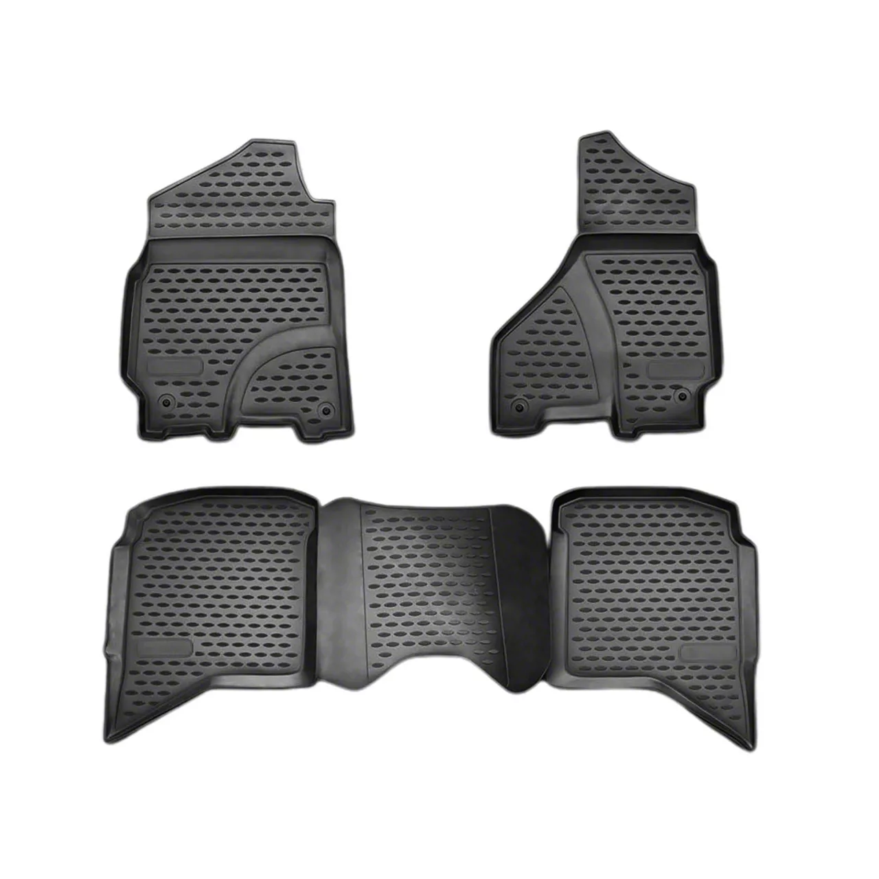 OMAC All Weather Molded 3D Front and Rear Floor Liners; Black (10-18 RAM 2500 Crew Cab)