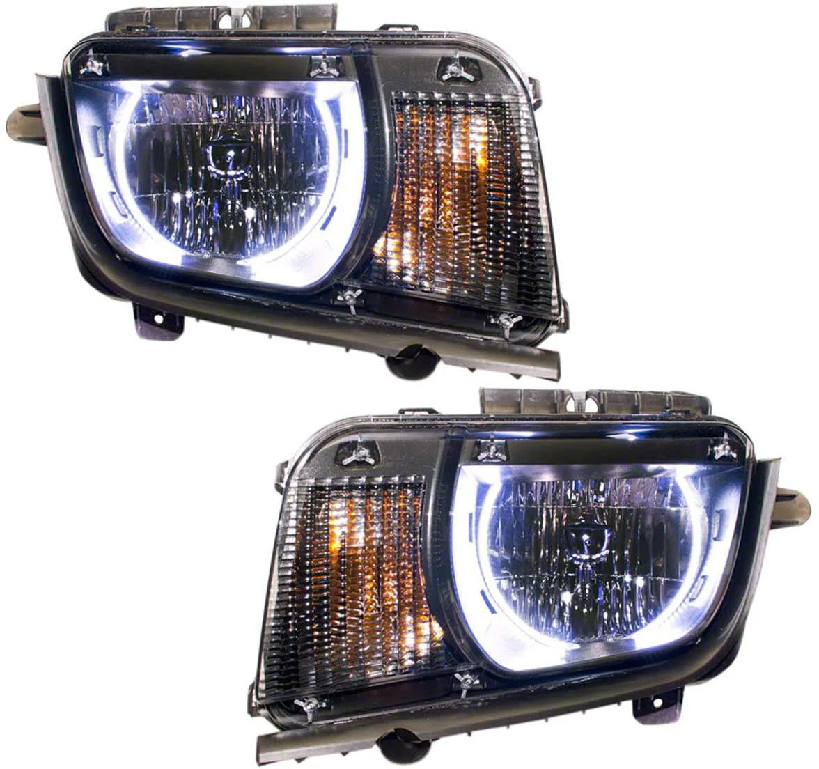 Oracle OE Style Headlights with LED Halos; Black Housing; Clear Lens (10-13 Camaro w/ Factory Halogen Headlights)
