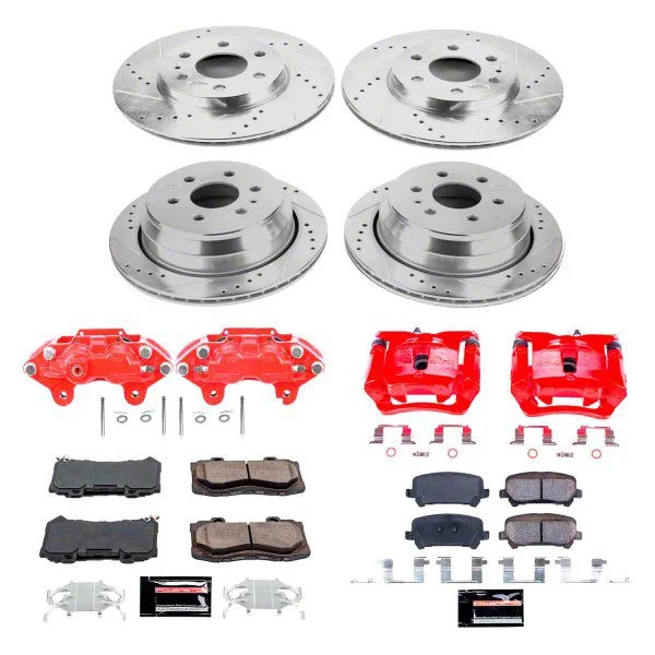 PowerStop Z23 Evolution Sport 6-Lug Brake Rotor, Pad and Caliper Kit; Front and Rear (15-20 Colorado)