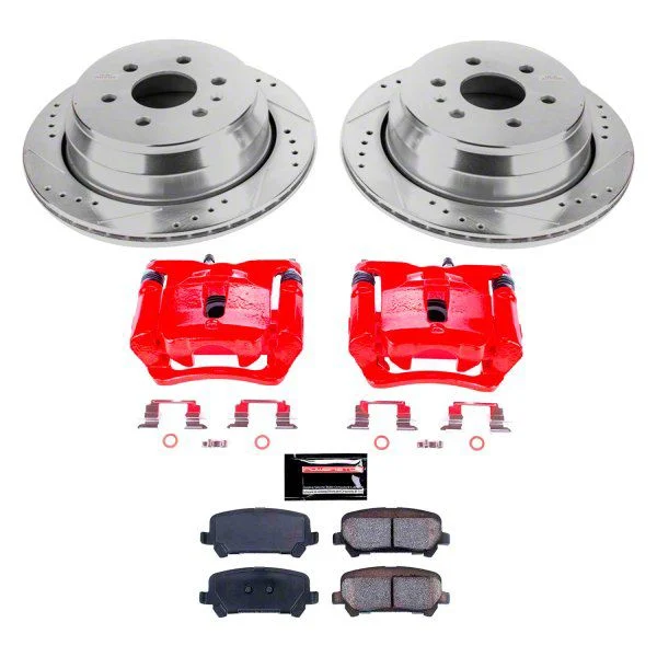 PowerStop Z23 Evolution Sport 6-Lug Brake Rotor, Pad and Caliper Kit; Rear (15-20 Colorado)