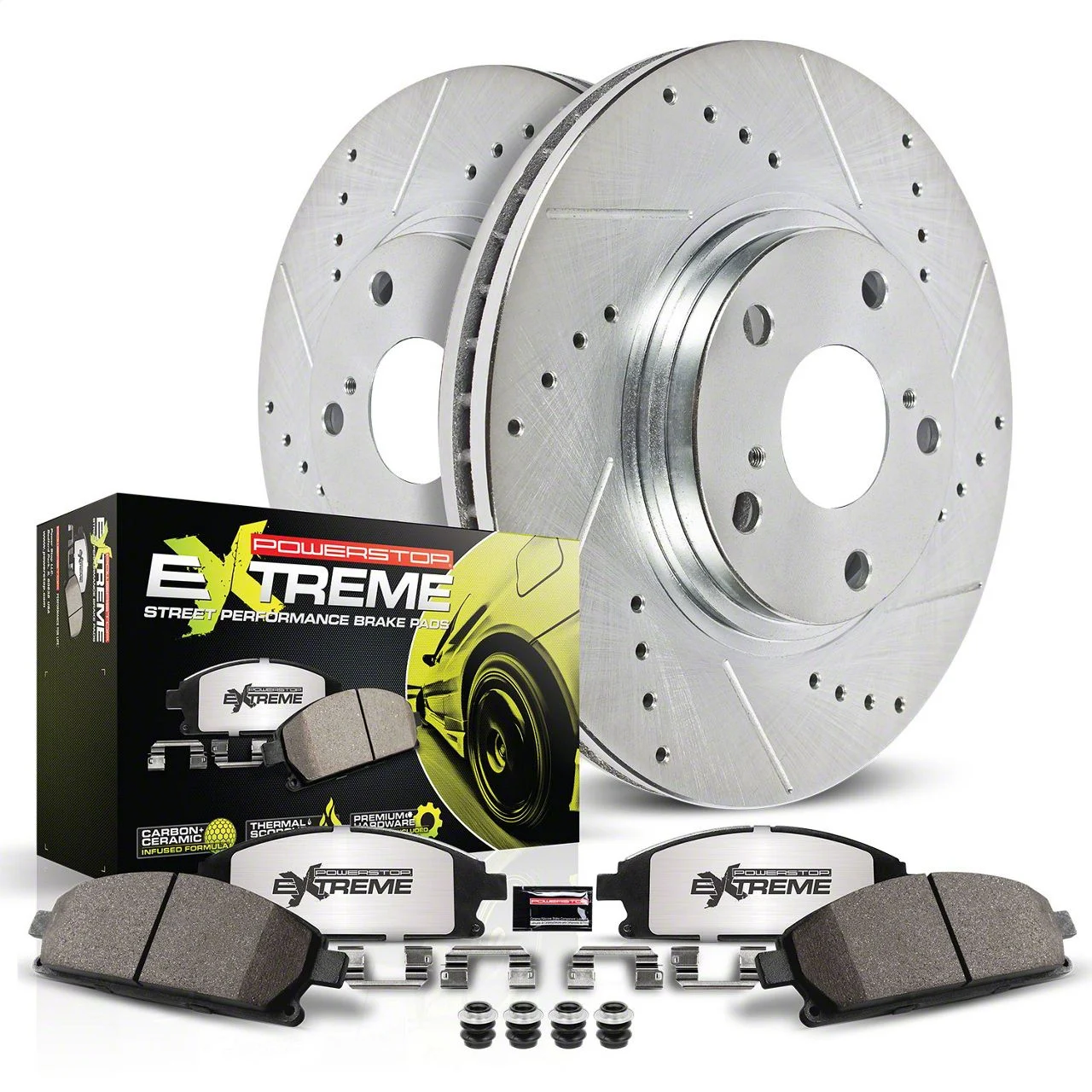 PowerStop Z26 Street Warrior Brake Rotor and Pad Kit; Front (14-16 Corvette C7 Stingray w/ Standard JL9 Brake Package)