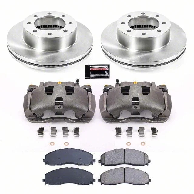 PowerStop OE Replacement 8-Lug Brake Rotor, Pad and Caliper Kit; Front (13-16 4WD F-250 Super Duty)
