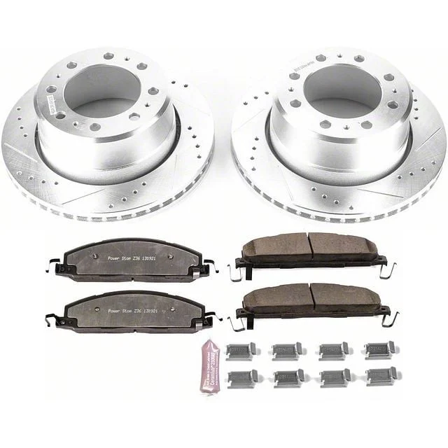 PowerStop Z36 Extreme Truck and Tow 8-Lug Brake Rotor and Pad Kit; Rear (13-18 RAM 3500)