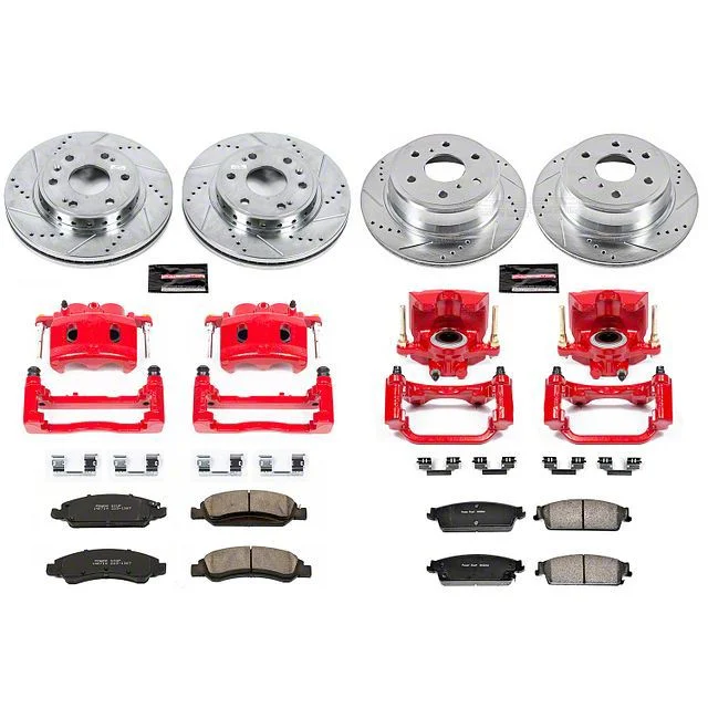 PowerStop Z23 Evolution Sport 6-Lug Brake Rotor, Pad and Caliper Kit; Front and Rear (08-14 Tahoe Police)