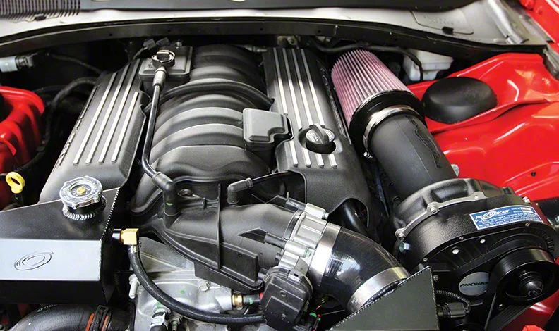 Procharger High Output Intercooled Supercharger Complete Kit with P-1SC-1; Black Finish (15-23 6.4L HEMI Charger)