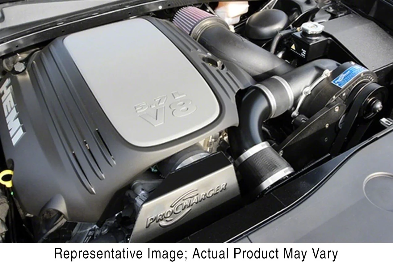 Procharger High Output Intercooled Supercharger Complete Kit with P-1SC-1; Satin Finish (15-23 5.7L HEMI Charger)